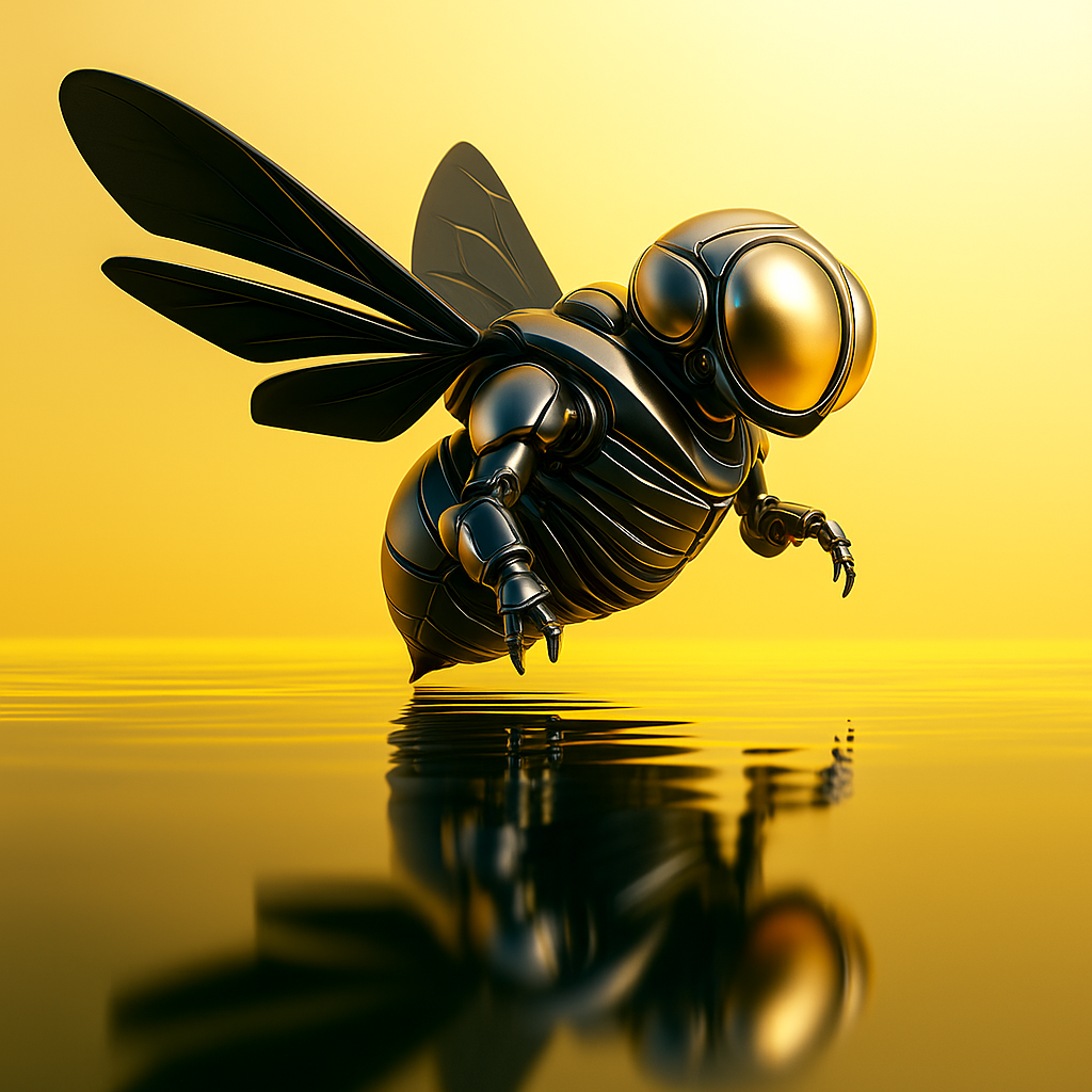 Golden Robotic Bee